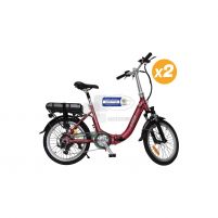 2 Vélos à assistance électrique pliant 20 Pouces Rouge Confort